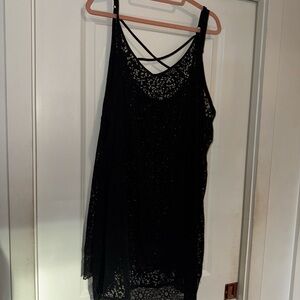 VOGLO Black Lace Criss-Cross Dress
